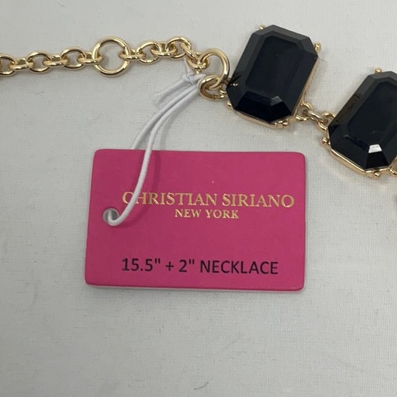 NWT Christian Soriano New York black rectangle necklace - Picture 3 of 8